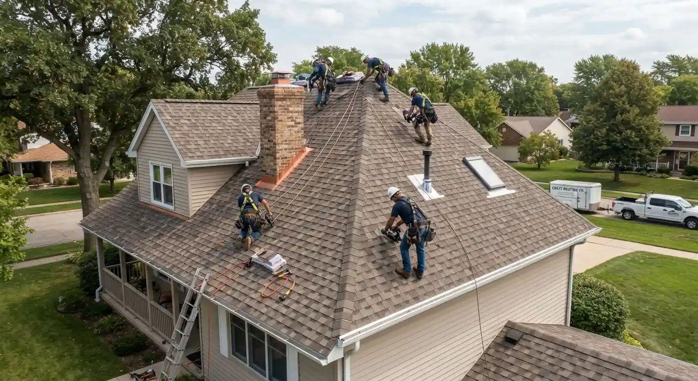Roof installation in Crete, IL
