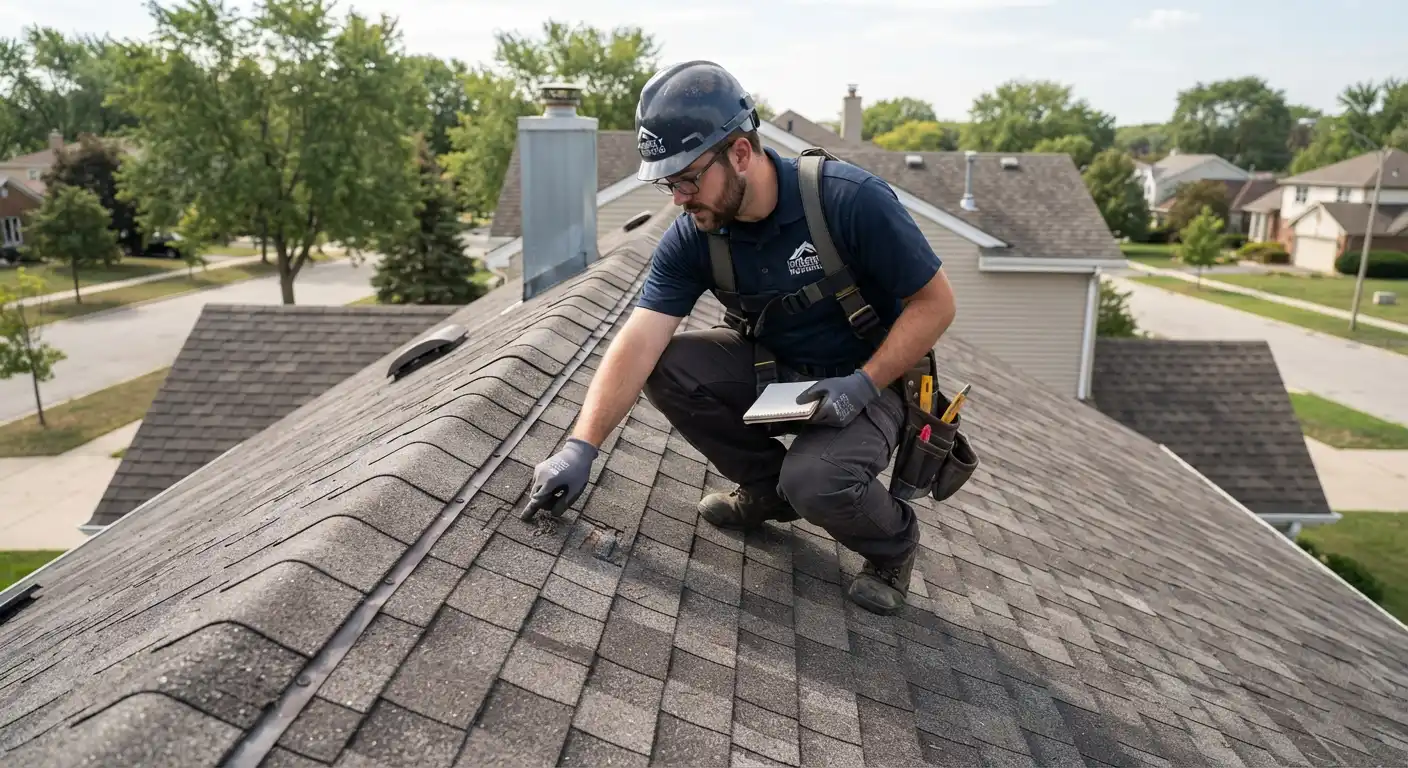 The team working on a local roof project.